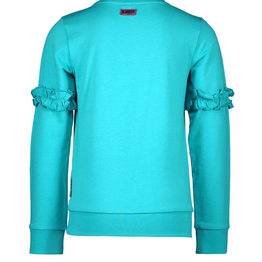 Kids Turquoise Ruffle Sweater - Picture 2 of 2